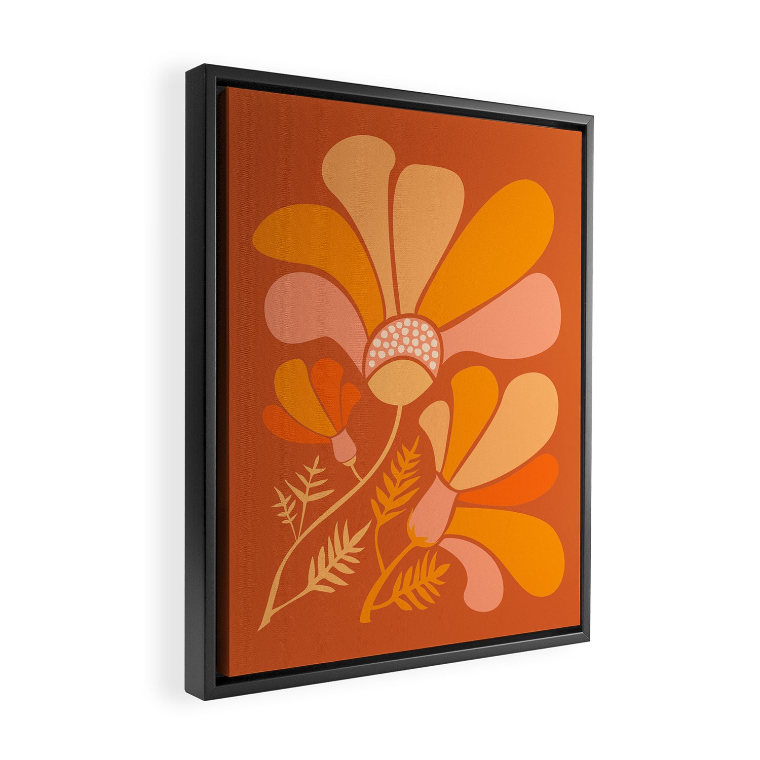 Disco Dance Party Flowers Framed Canvas Print Gallery Image 2