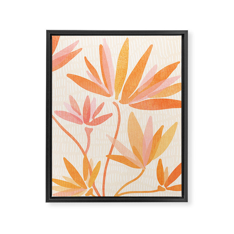 Earthy Pastel Floral Illustration Framed Canvas Print Gallery Image 6