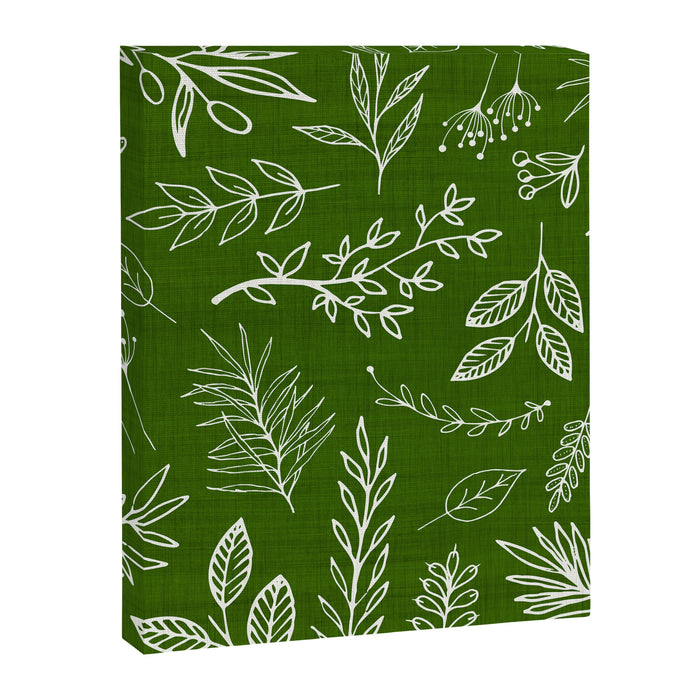 Emerald Forest Botanical Drawing Canvas Print Gallery Image 1