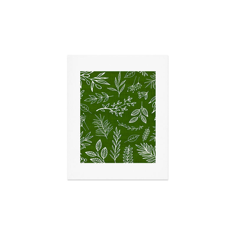 Emerald Forest Botanical Drawing Art Print Gallery Image 1