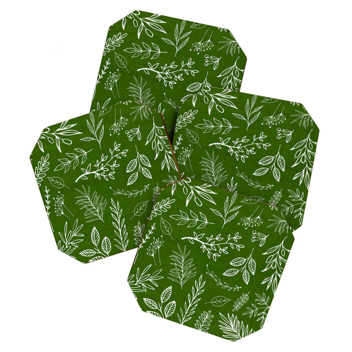 Emerald Forest Botanical Drawing Coaster Gallery Image 1