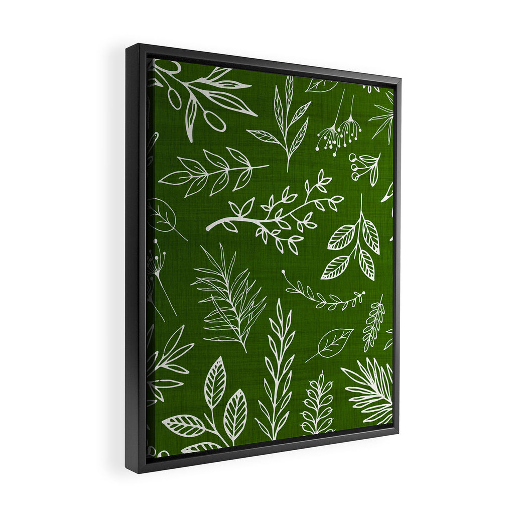 Emerald Forest Botanical Drawing Framed Canvas Print Gallery Image 2