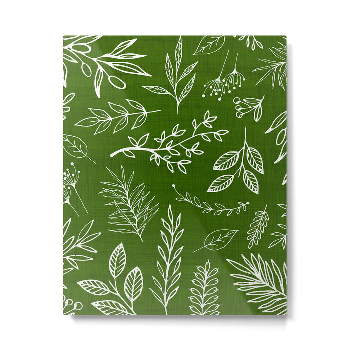 Emerald Forest Botanical Drawing Metal Print Gallery Image 1
