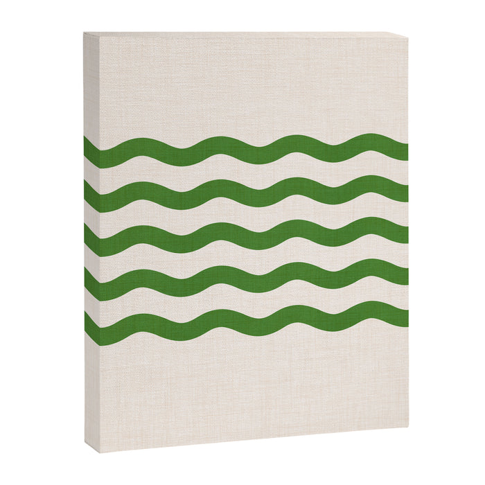 Emerald Waves / Coastal Stripes Series Canvas Print Gallery Image 1