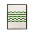 Emerald Waves / Coastal Stripes Series Framed Canvas Print Gallery Image 8