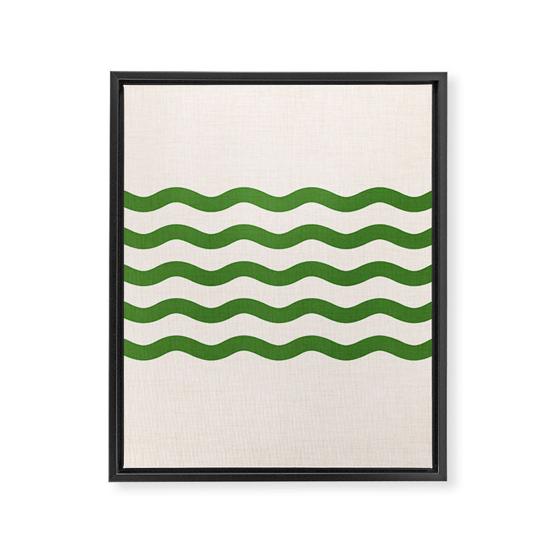 Emerald Waves / Coastal Stripes Series Framed Canvas Print Gallery Image 8