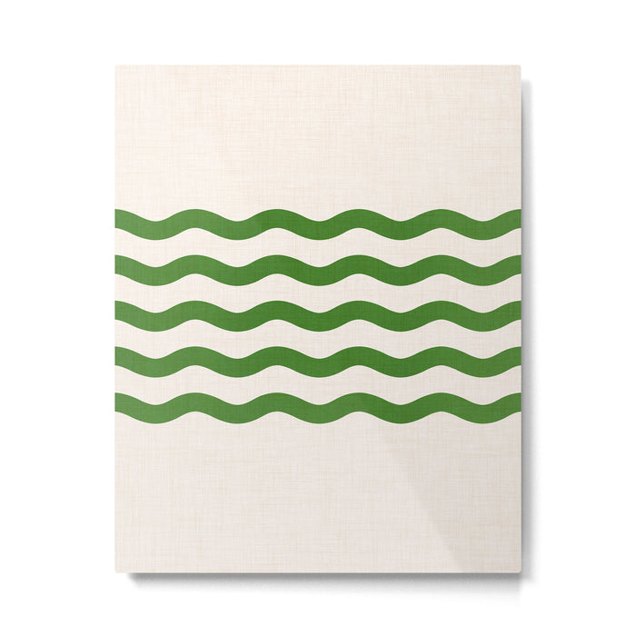 Emerald Waves / Coastal Stripes Series Metal Print Gallery Image 1