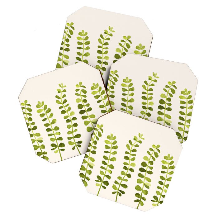 Eucalyptus Sprouts - Cute Plant Illustration Coaster Gallery Image 1