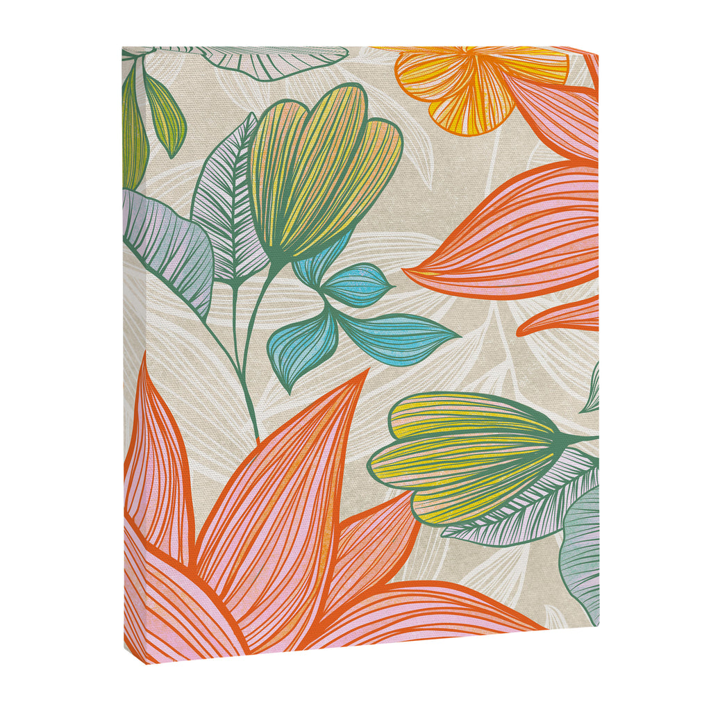Exotic Tropical Flower Pattern Canvas Print Gallery Image 8