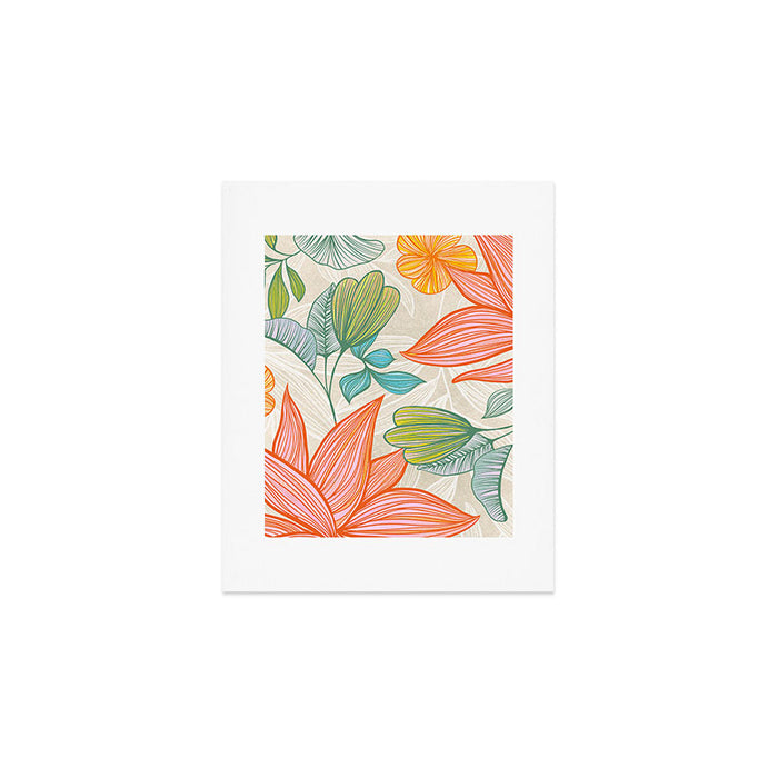 Exotic Tropical Flower Pattern Art Print Gallery Image 1