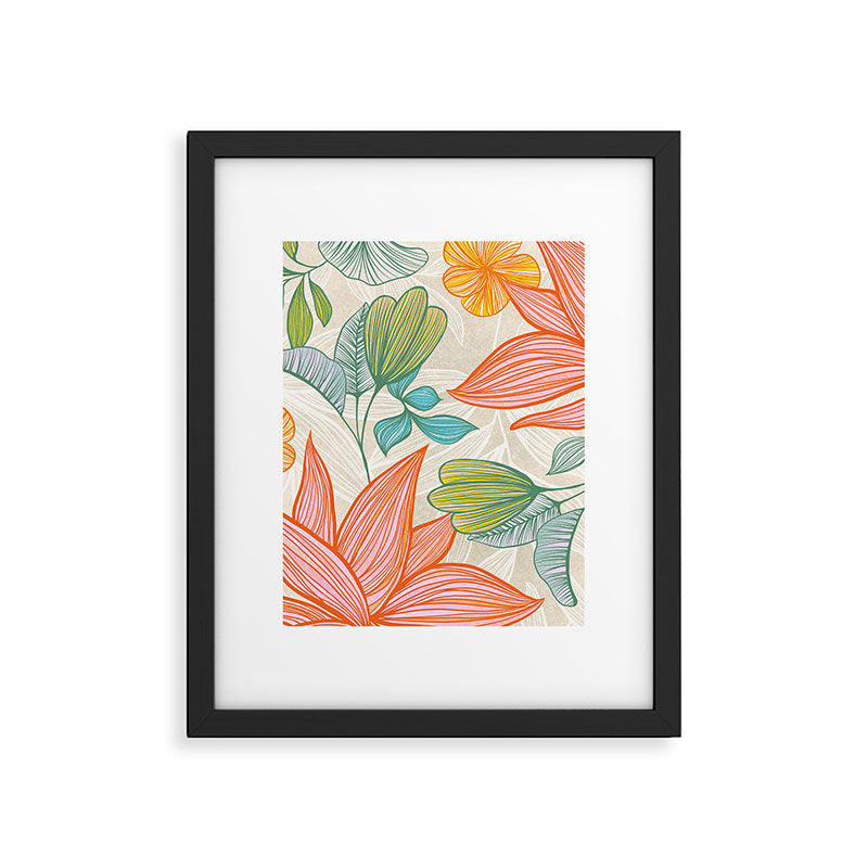 Exotic Tropical Flower Pattern Framed Art Print Gallery Image 6