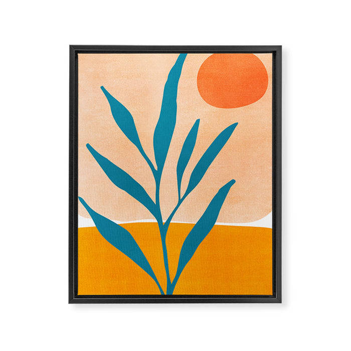 Exploring The Southwest - Orange and Teal Modernist Landscape Framed Canvas Print Gallery Image 1