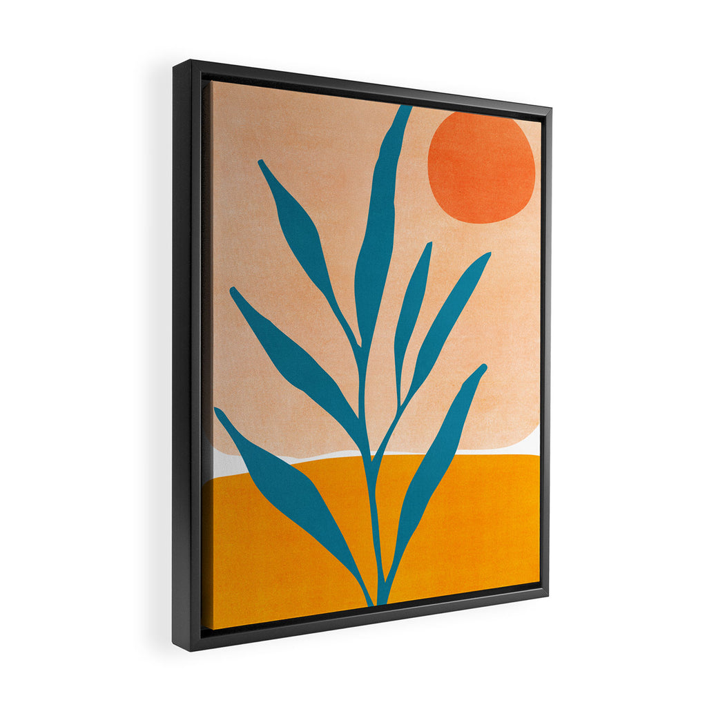 Exploring The Southwest - Orange and Teal Modernist Landscape Framed Canvas Print Gallery Image 2