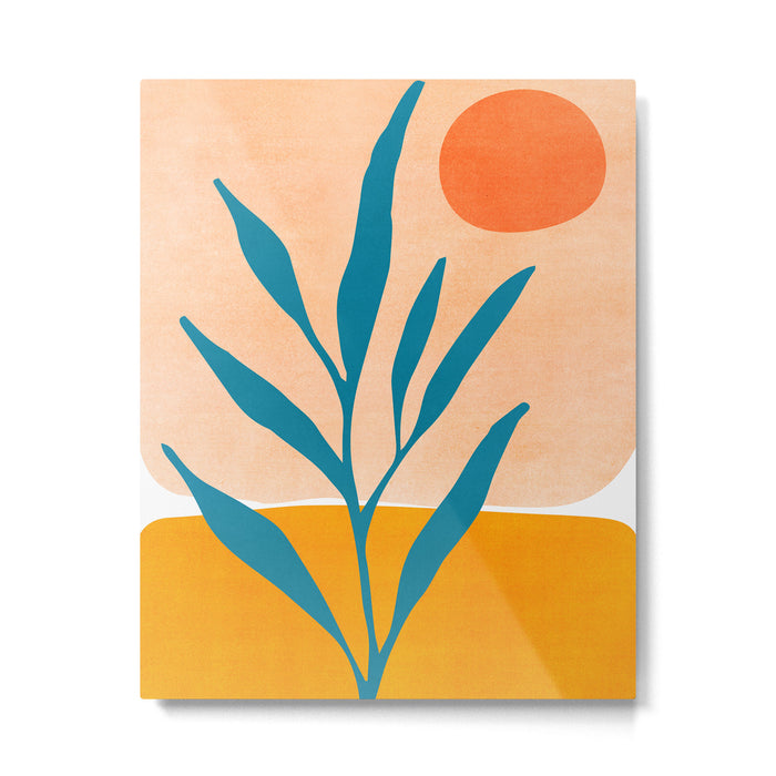 Exploring The Southwest - Orange and Teal Modernist Landscape Metal Print Gallery Image 1