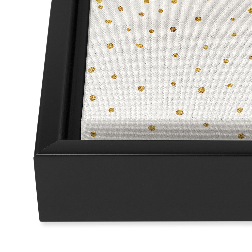 Falling Stars Metallic Gold Dot Pattern Framed Canvas Print Gallery Image 3