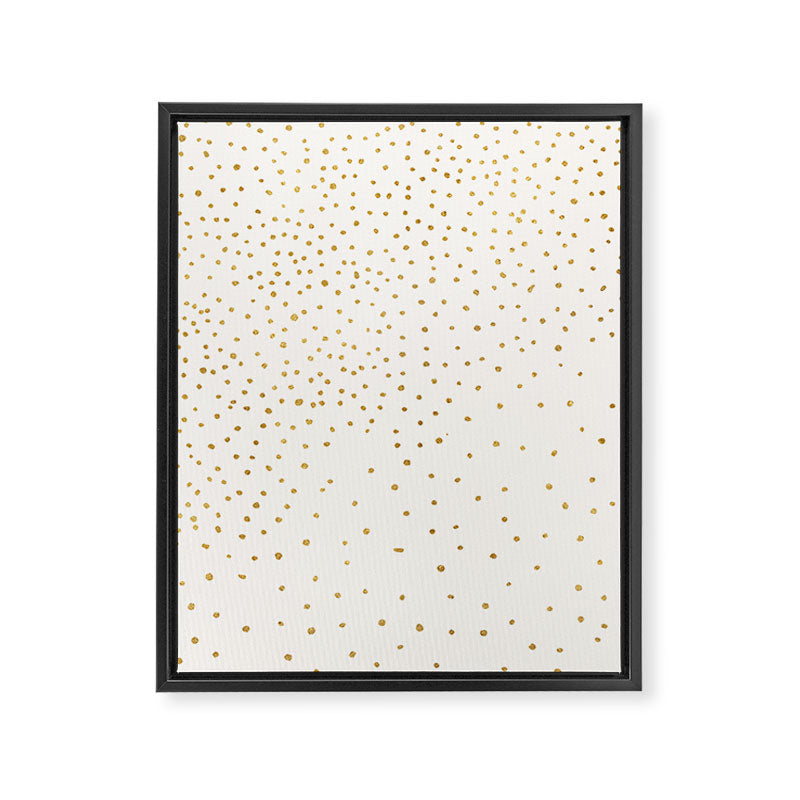 Falling Stars Metallic Gold Dot Pattern Framed Canvas Print Gallery Image 8