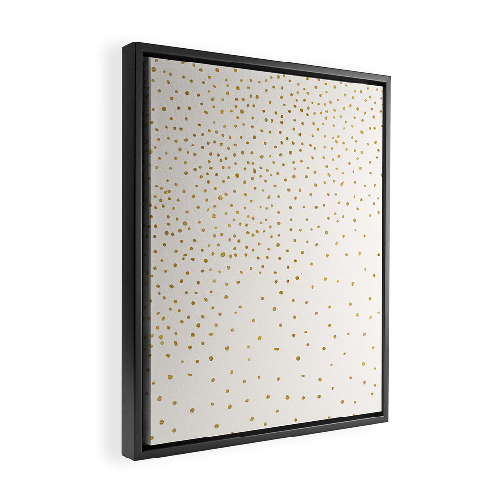 Falling Stars Metallic Gold Dot Pattern Framed Canvas Print Gallery Image 2