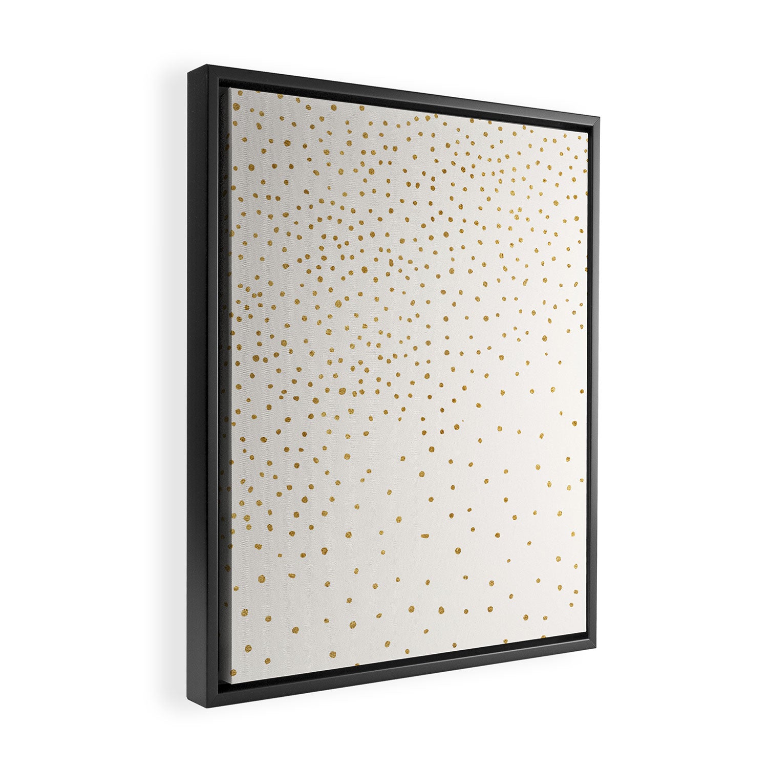 Falling Stars Metallic Gold Dot Pattern Framed Canvas Print Gallery Image 2