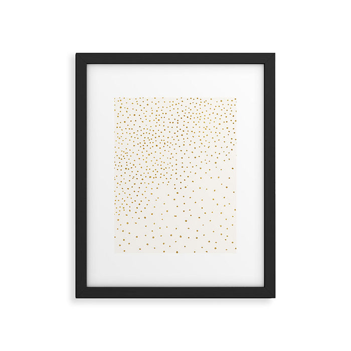 Falling Stars Metallic Gold Dot Pattern Framed Art Print Gallery Image 1