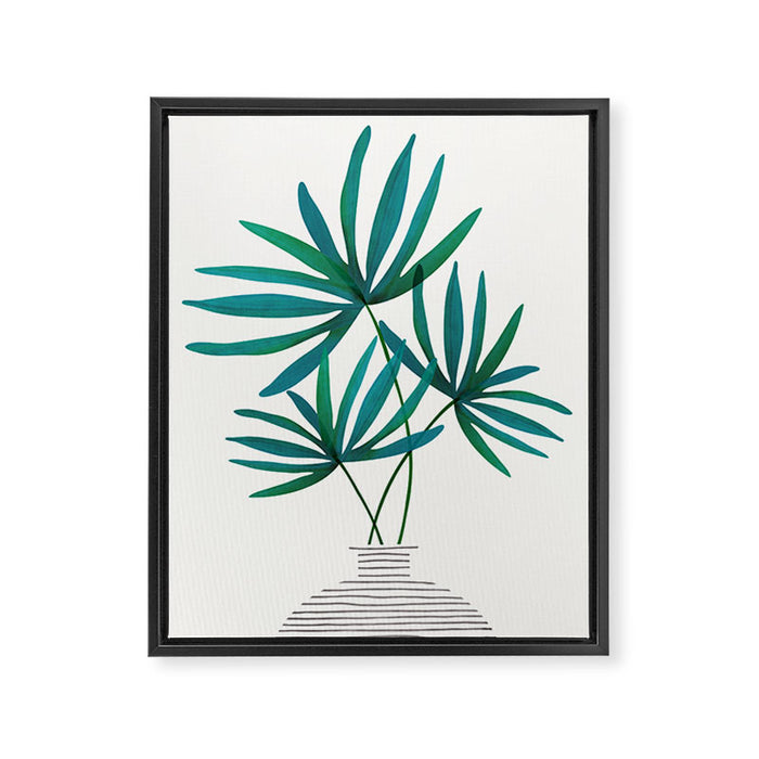 Fan Palm Bouquet Still Life Framed Canvas Print Gallery Image 1