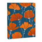 Festive Deco Flowers - Orange and Blue Floral Pattern Canvas Print Gallery Image 8