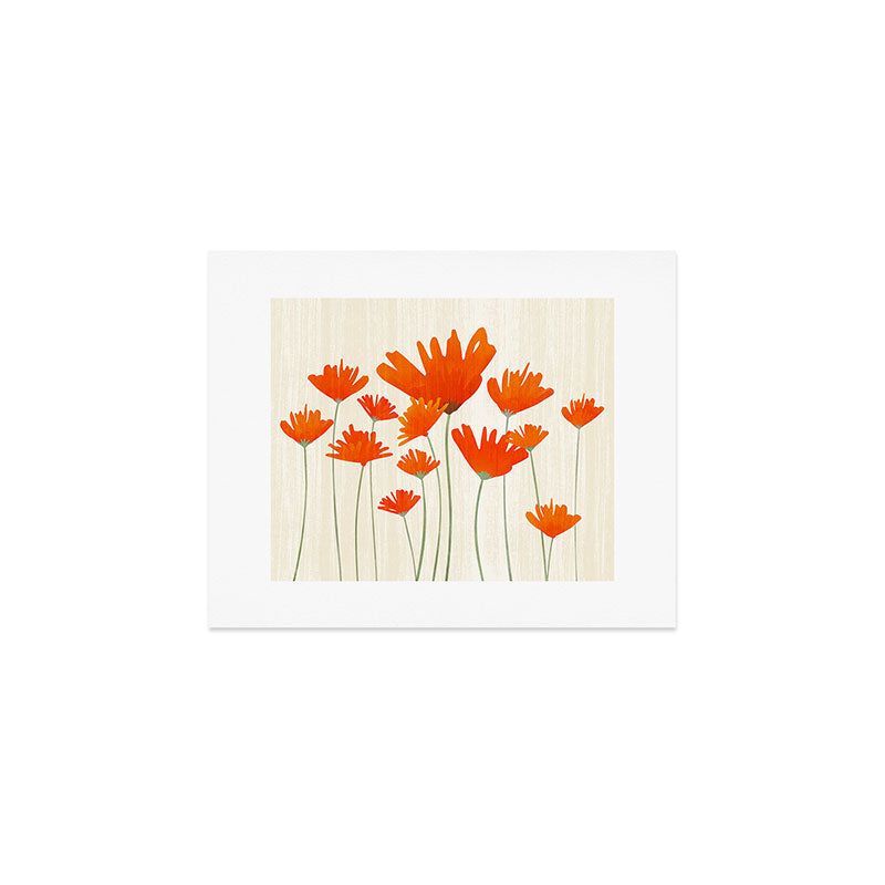 Fiery Red Flowers Art Print Gallery Image 1