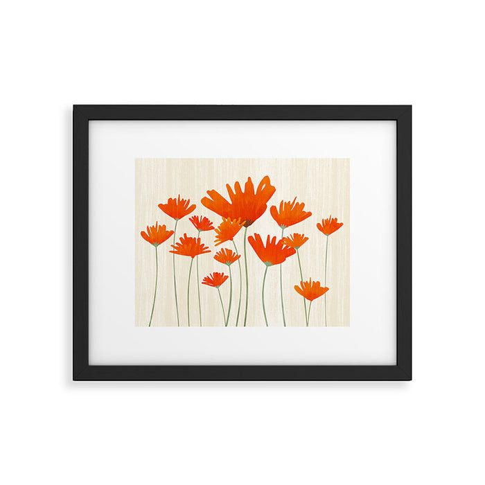 Fiery Red Flowers Framed Art Print Gallery Image 1