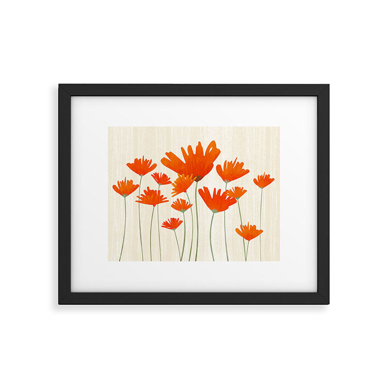 Fiery Red Flowers Framed Art Print Gallery Image 5