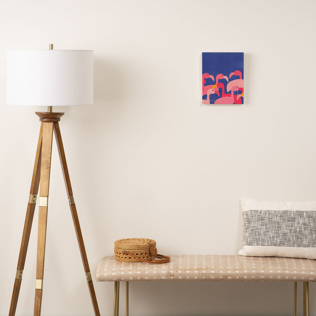 Flamingo Party / Whimsical Bird Illustration Canvas Print Gallery Image 2