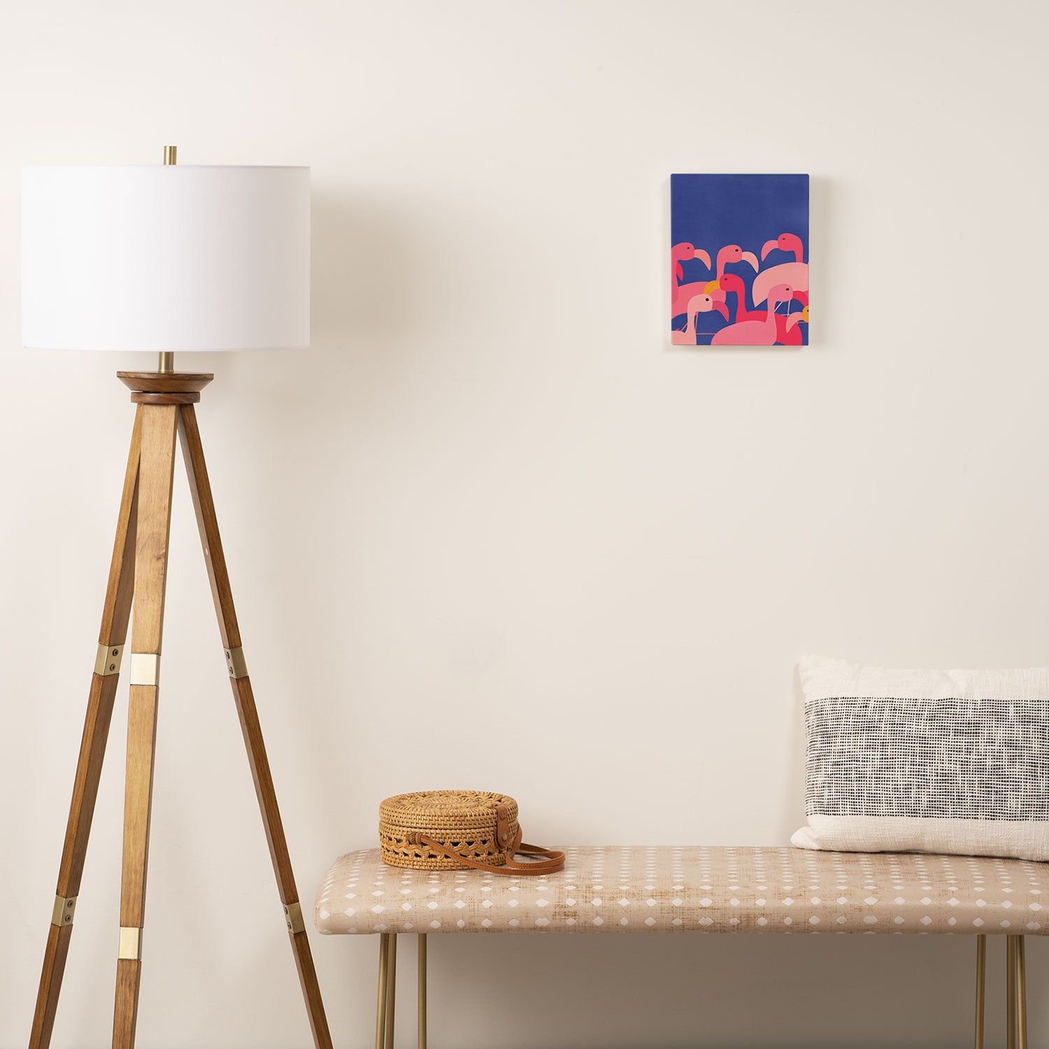 Flamingo Party / Whimsical Bird Illustration Canvas Print Gallery Image 2