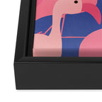 Flamingo Party / Whimsical Bird Illustration Framed Canvas Print Gallery Image 3