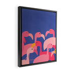 Flamingo Party / Whimsical Bird Illustration Framed Canvas Print Gallery Image 2