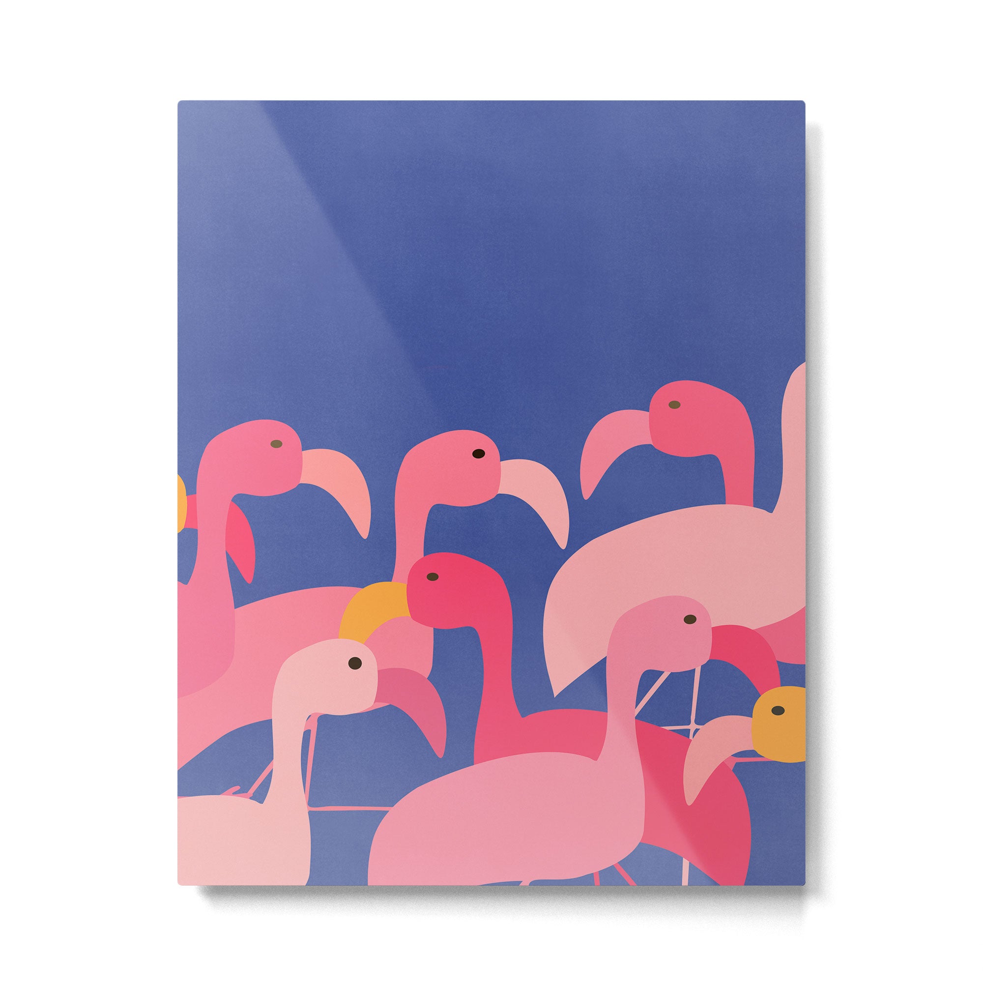 Flamingo Party / Whimsical Bird Illustration Metal Print Gallery Image 6