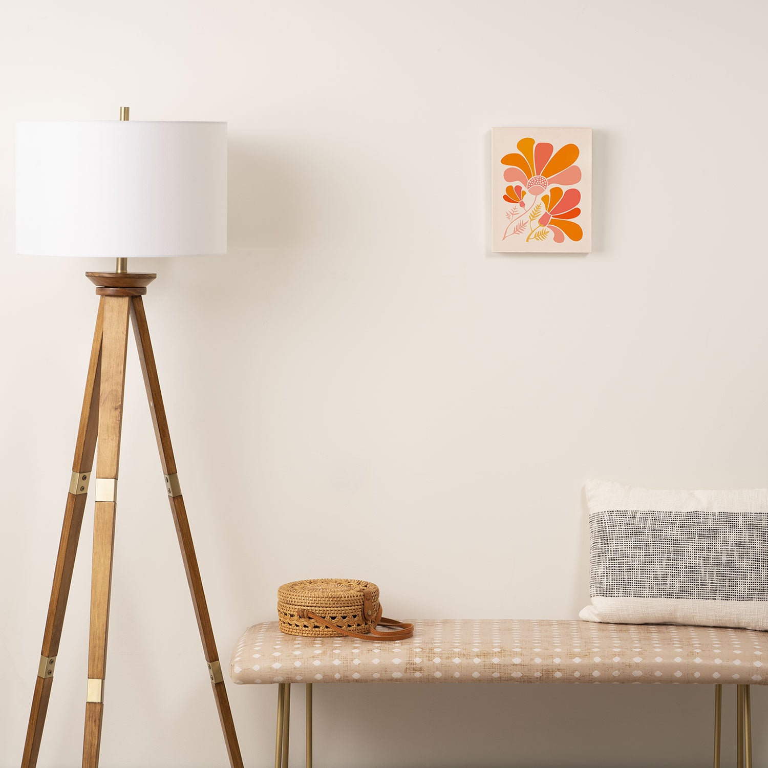 Floral Disco Party - 70s Style Wildflowers Canvas Print Gallery Image 2