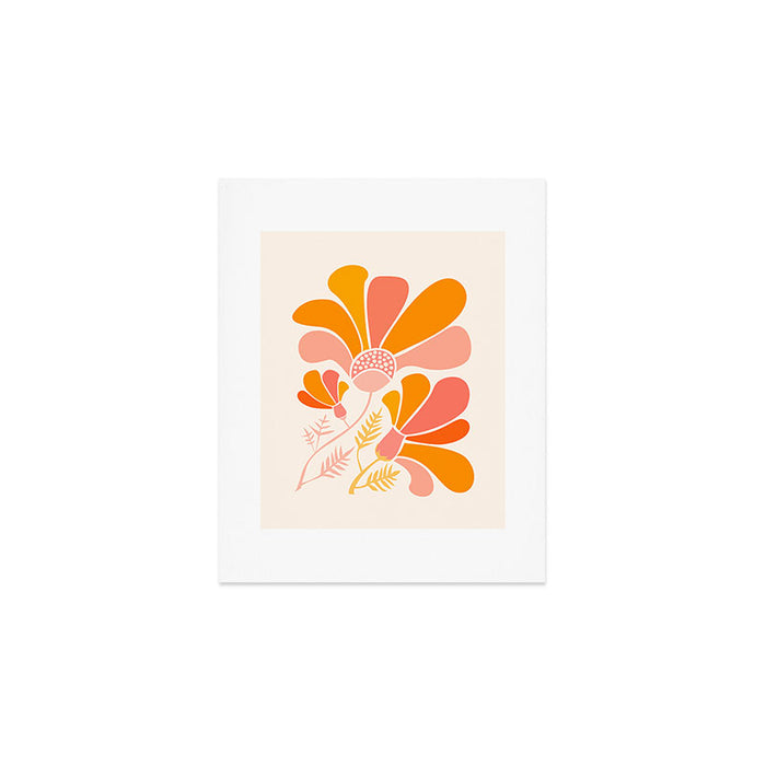Floral Disco Party - 70s Style Wildflowers Art Print Gallery Image 1