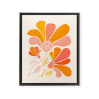 Floral Disco Party - 70s Style Wildflowers Framed Canvas Print Gallery Image 8