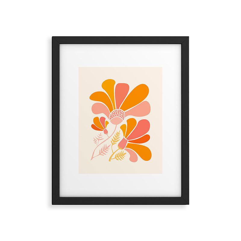 Floral Disco Party - 70s Style Wildflowers Framed Art Print Gallery Image 6