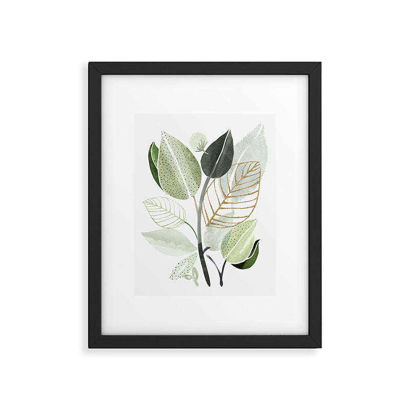 Forest Bouquet - Green Leaves Watercolor Framed Art Print Gallery Image 5