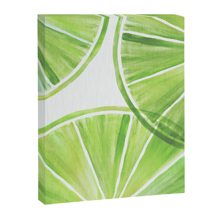 Fresh Lime Citrus Abstract Watercolor Canvas Print Gallery Image 1
