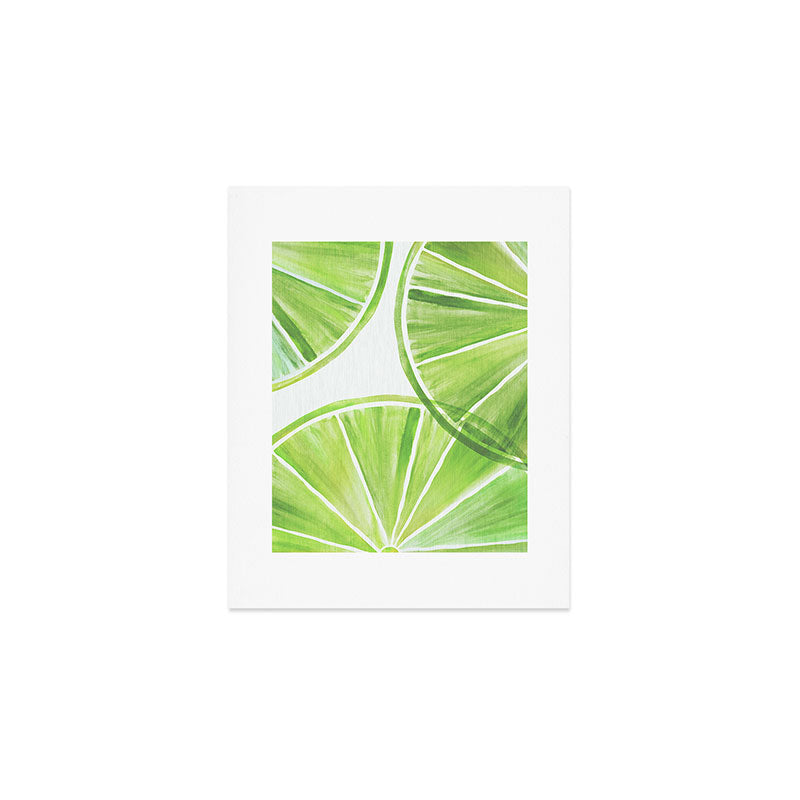Fresh Lime Citrus Abstract Watercolor Art Print Gallery Image 1