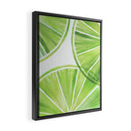 Fresh Lime Citrus Abstract Watercolor Framed Canvas Print Gallery Image 2