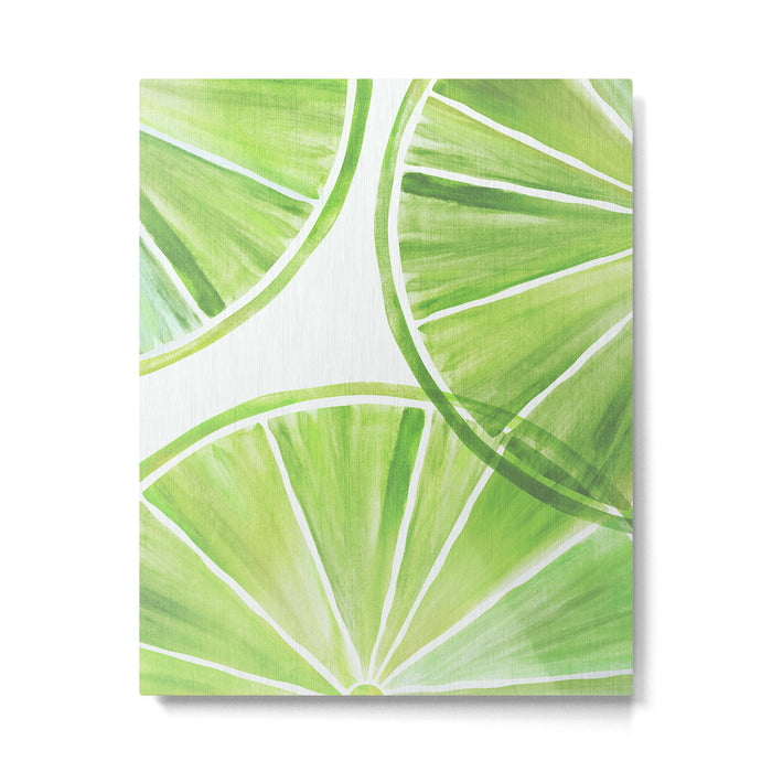 Fresh Lime Citrus Abstract Watercolor Metal Print Gallery Image 1