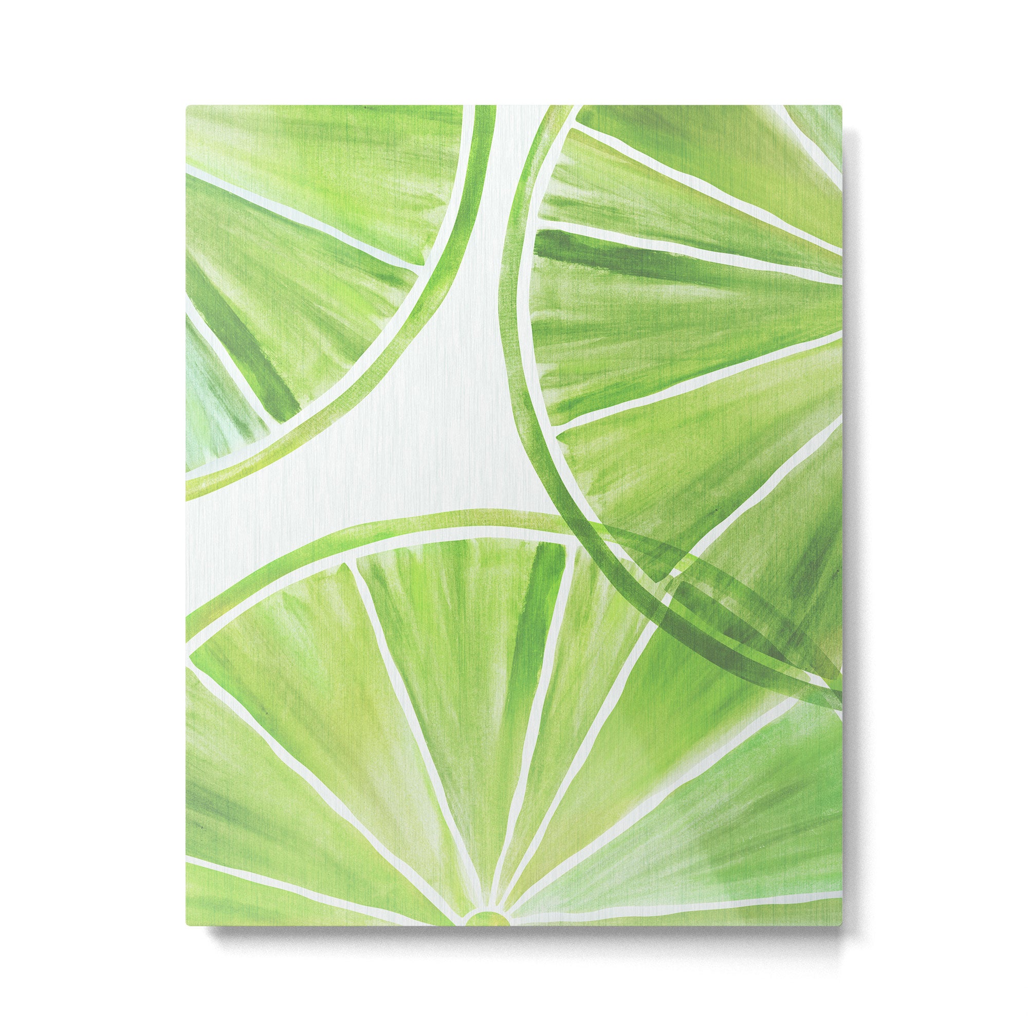 Fresh Lime Citrus Abstract Watercolor Metal Print Gallery Image 6