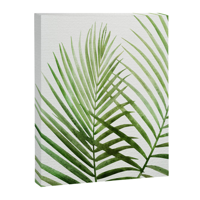Fresh Palm Fronds Watercolor Canvas Print Gallery Image 1