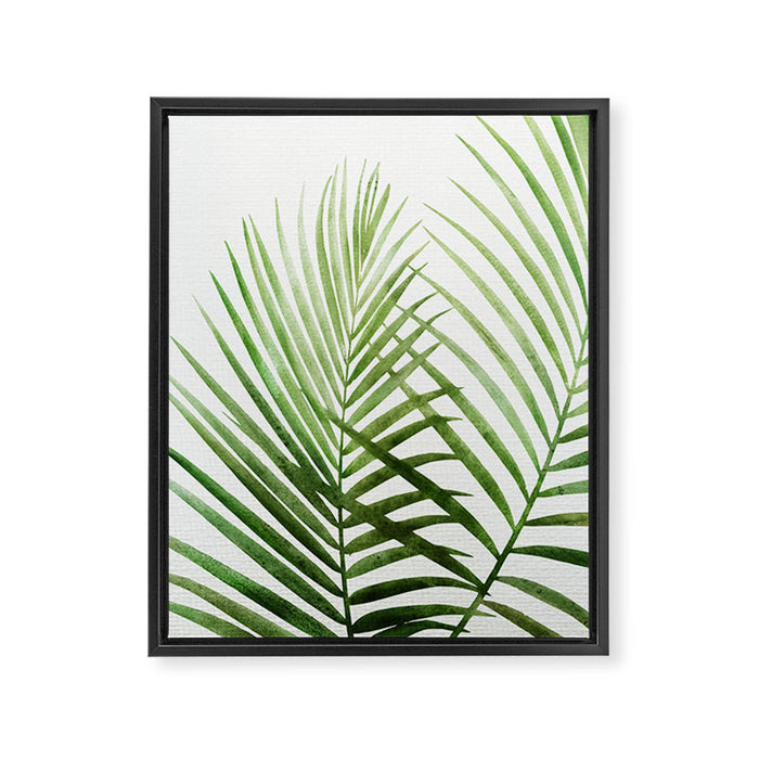 Fresh Palm Fronds Watercolor Framed Canvas Print Gallery Image 1