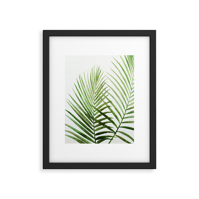 Fresh Palm Fronds Watercolor Framed Art Print Gallery Image 1