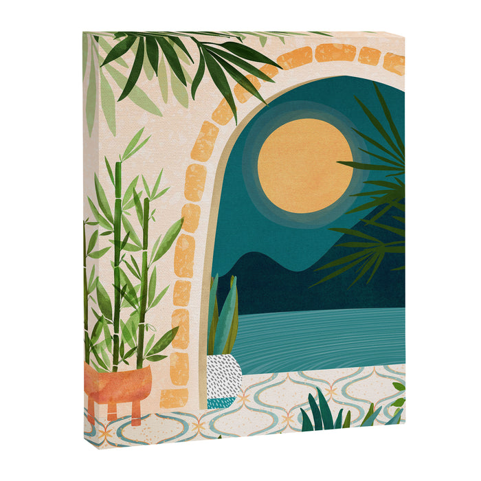 Full Moon Rising Night Landscape / Villa Series Canvas Print Gallery Image 1