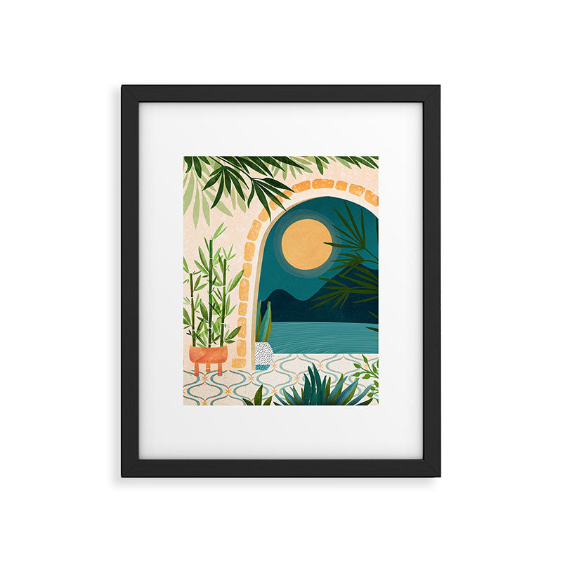 Full Moon Rising Night Landscape / Villa Series Framed Art Print Gallery Image 5