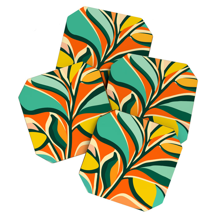 Garden Festival - Abstract Botanical Series Coaster Gallery Image 1