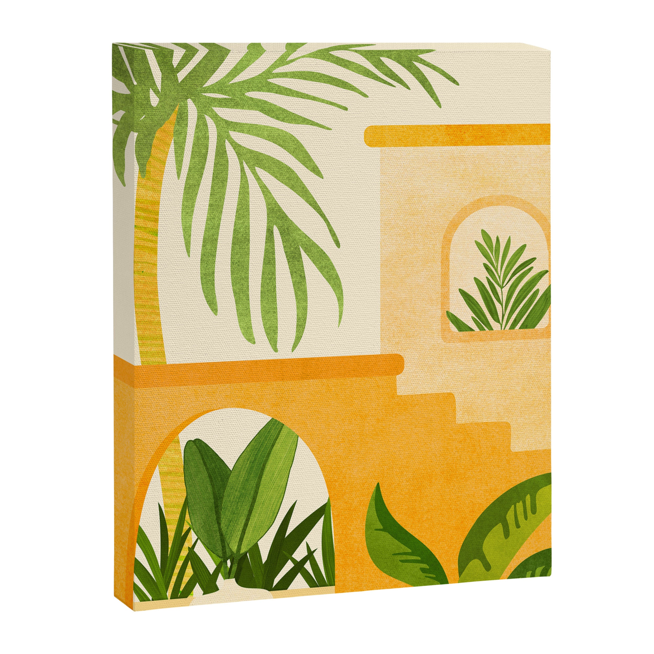 Garden Hacienda / Whimsical Landscape Illustration Canvas Print Gallery Image 8